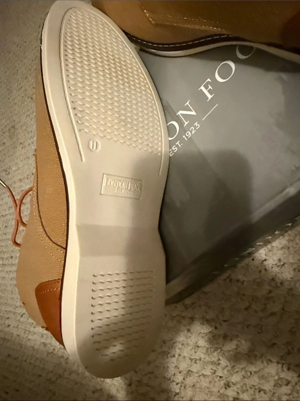 London Fog Men's Tan Canvas Chukka Boots with Brown Accents